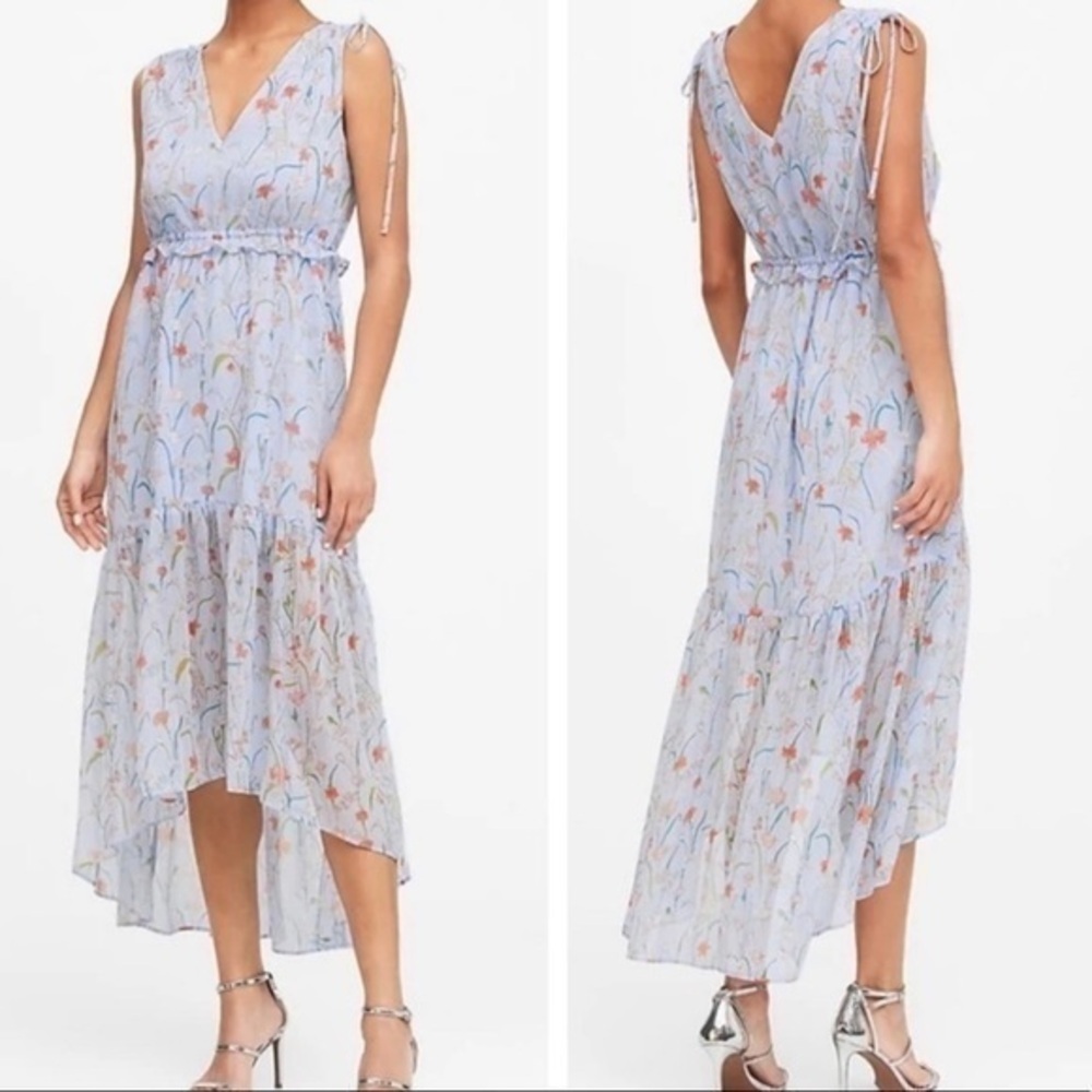 BANANA REPUBLIC Floral Ruched Maxi Dress